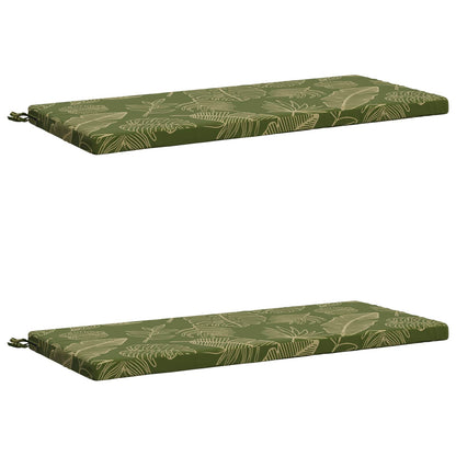 2-Piece Bench Cushions SOEST 2 pcs 100% Polyester Leaf Design