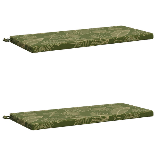 2-Piece Bench Cushions SOEST 2 pcs 100% Polyester Leaf Design