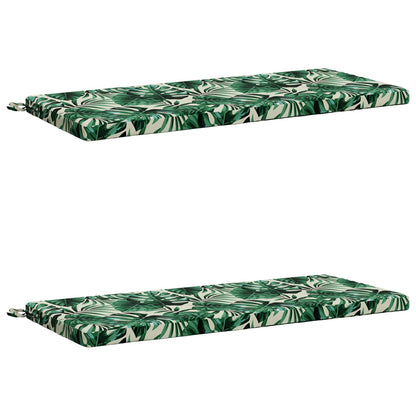 2-Piece Bench Cushions SOEST 2 pcs 100% Polyester Leaf Pattern