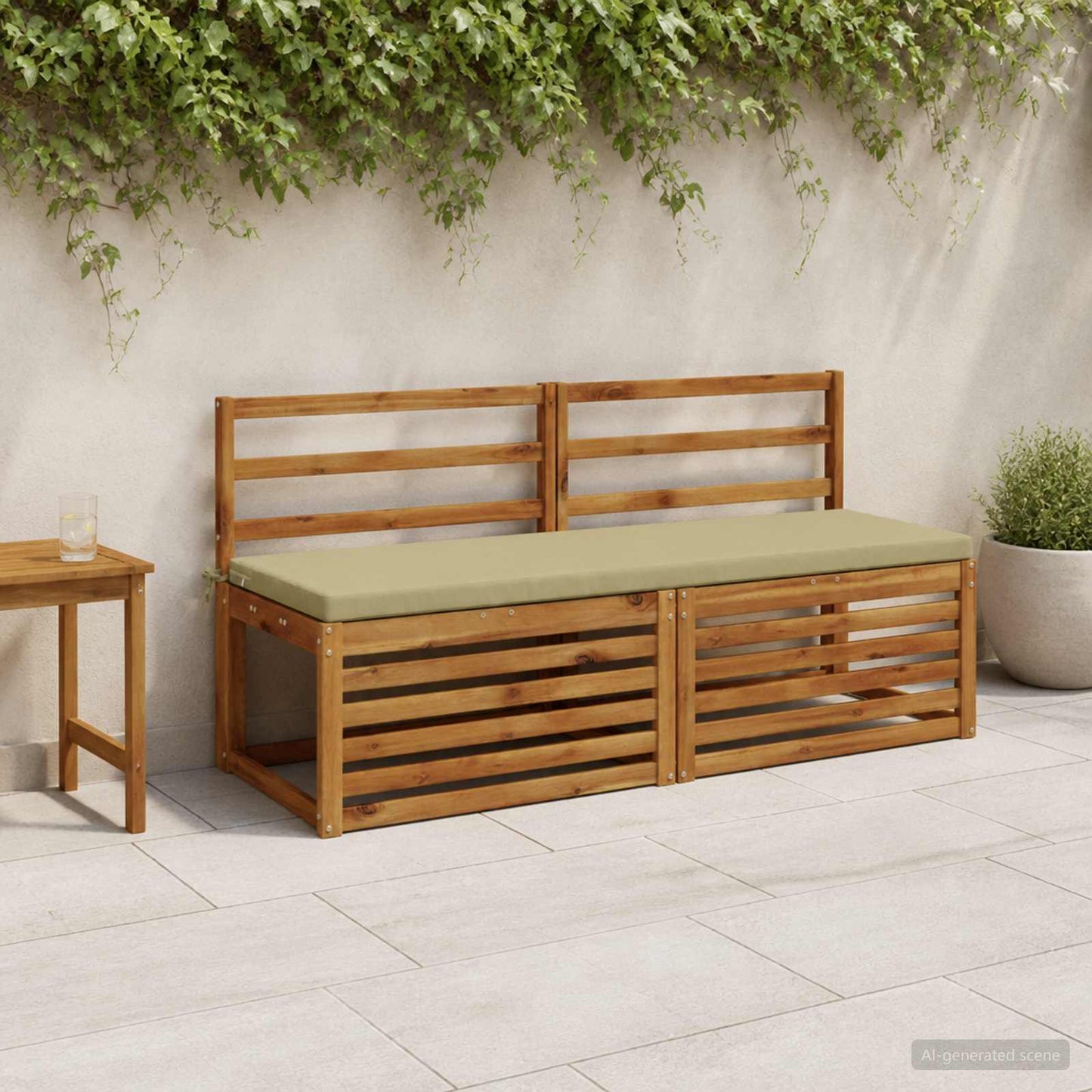 2-Piece Bench Cushions SOEST 2 pcs 100% Polyester Light Green