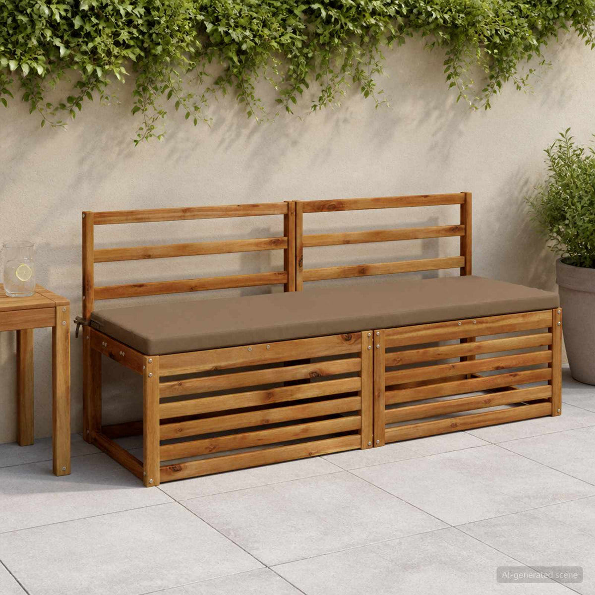 Bench Cushion SOEST 100% Polyester Taupe 140 x 50 x 5 cm