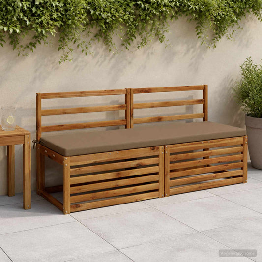 Bench Cushion SOEST 100% Polyester Taupe 140 x 50 x 5 cm