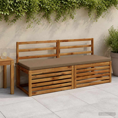 2-Piece Bench Cushions SOEST 2 pcs 100% Polyester Taupe