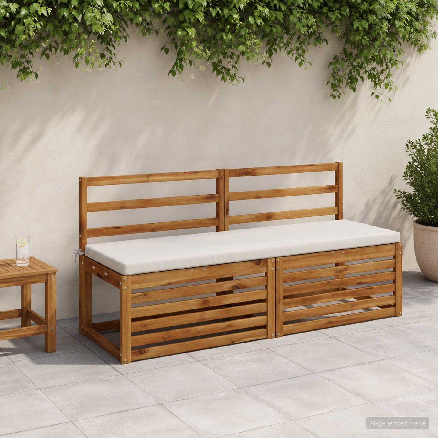 2-Piece Bench Cushions SOEST 2 pcs 100% Polyester White