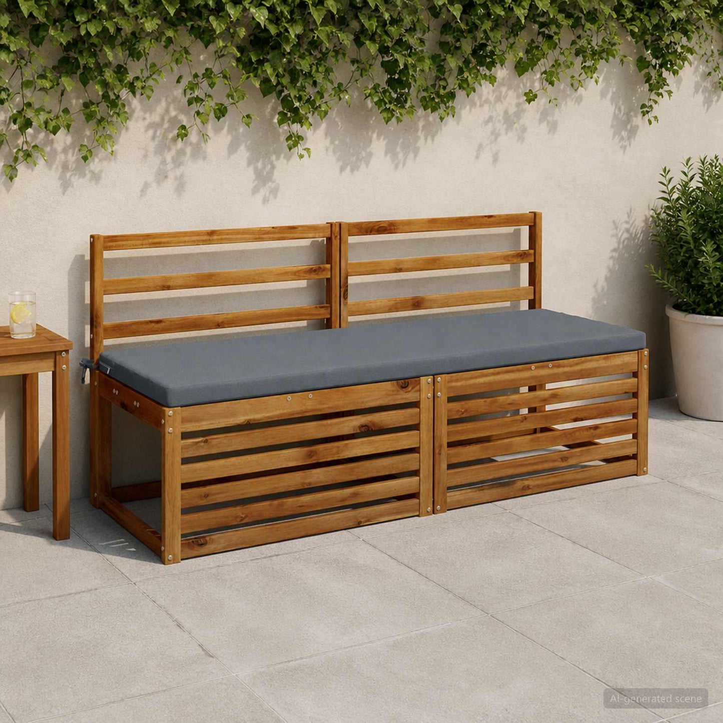 2-Piece Bench Cushions SOEST 2 pcs 100% Polyester Blue