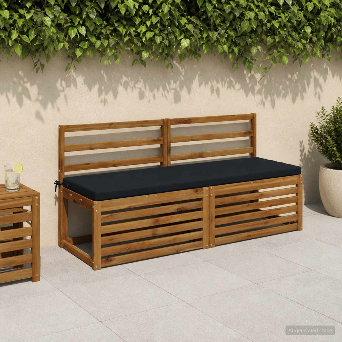 2-Piece Bench Cushions SOEST 2 pcs 100% Polyester Dark Blue