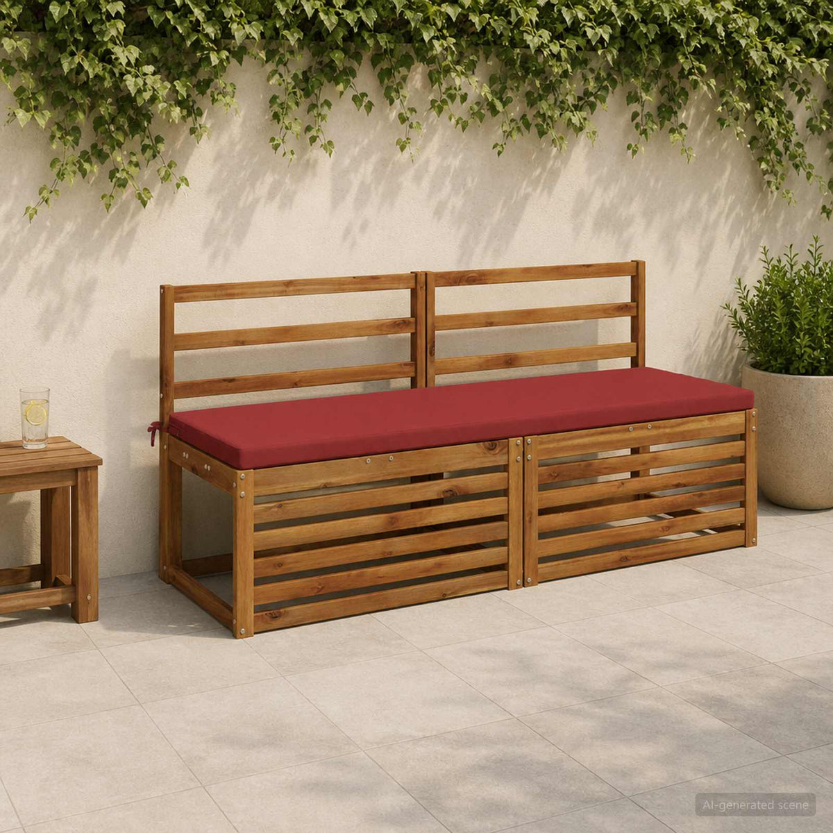 2-Piece Bench Cushions SOEST 2 pcs 100% Polyester Red