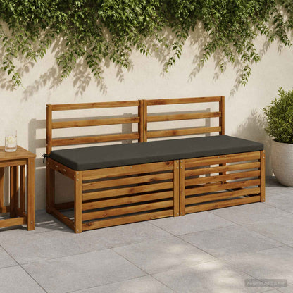 2-Piece Bench Cushions SOEST 2 pcs 100% Polyester Anthracite