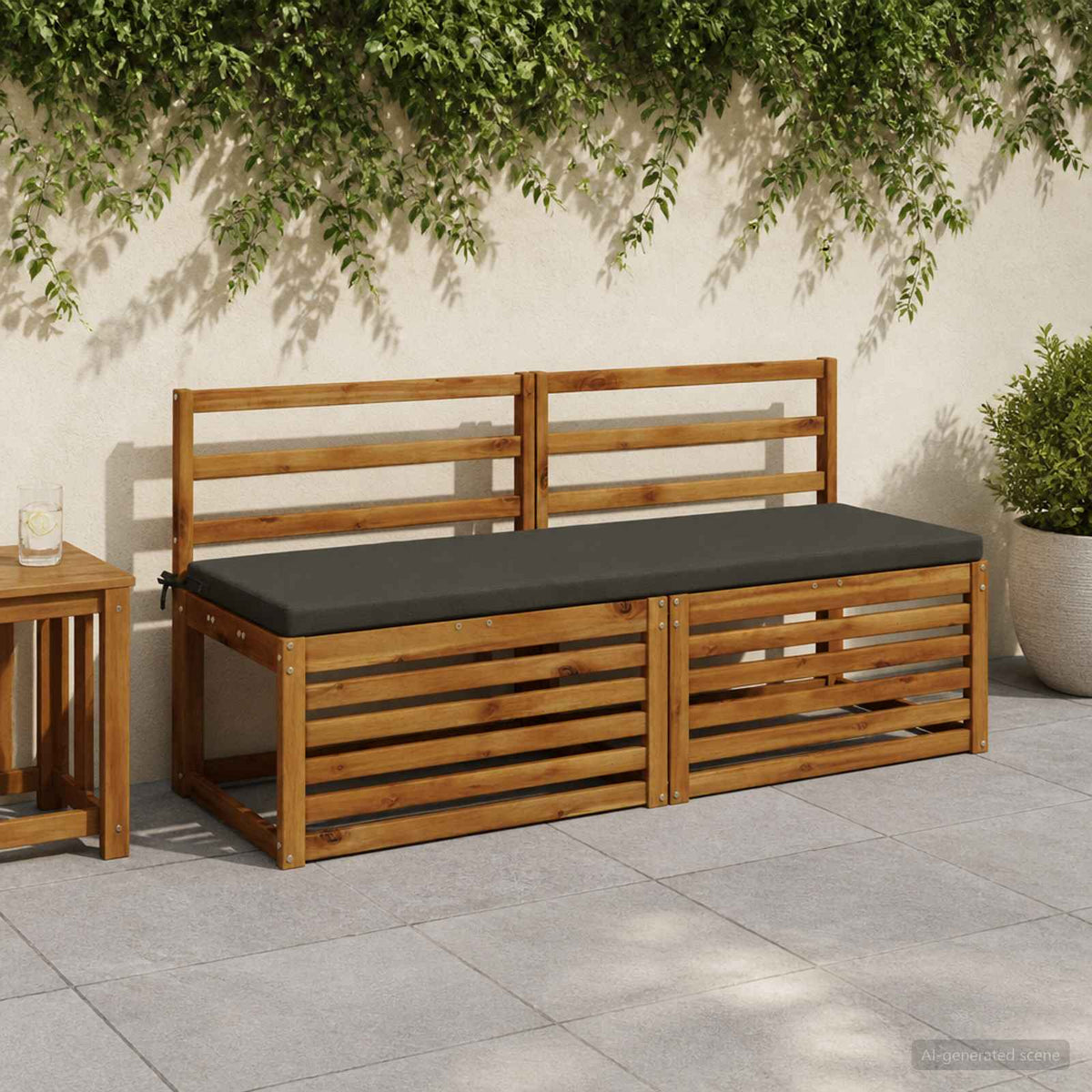 Bench Cushion SOEST 100% Polyester Anthracite 140 x 50 x 5 cm