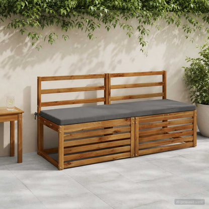 2-Piece Bench Cushions SOEST 2 pcs 100% Polyester Grey