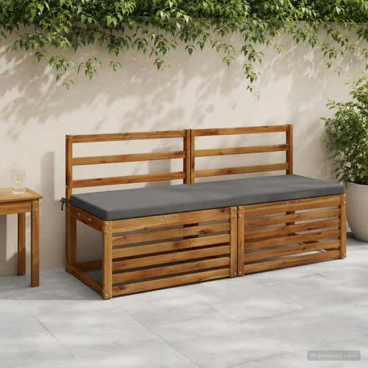 Bench Cushion SOEST 100% Polyester Grey 140 x 50 x 5 cm
