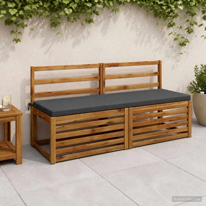 2-Piece Bench Cushions SOEST 2 pcs 100% Polyester Anthracite