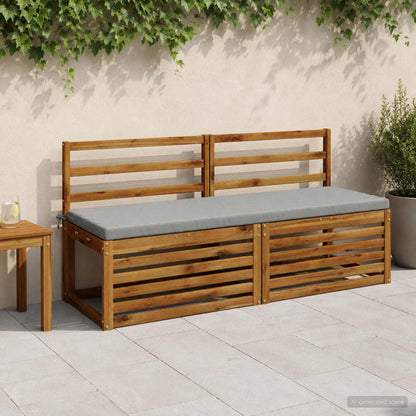 2-Piece Bench Cushions SOEST 2 pcs 100% Polyester Grey