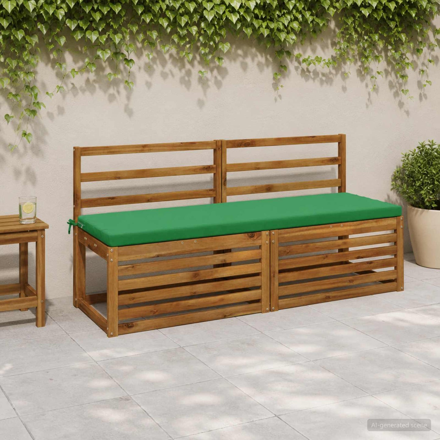 2-Piece Bench Cushions SOEST 2 pcs 100% Polyester Green