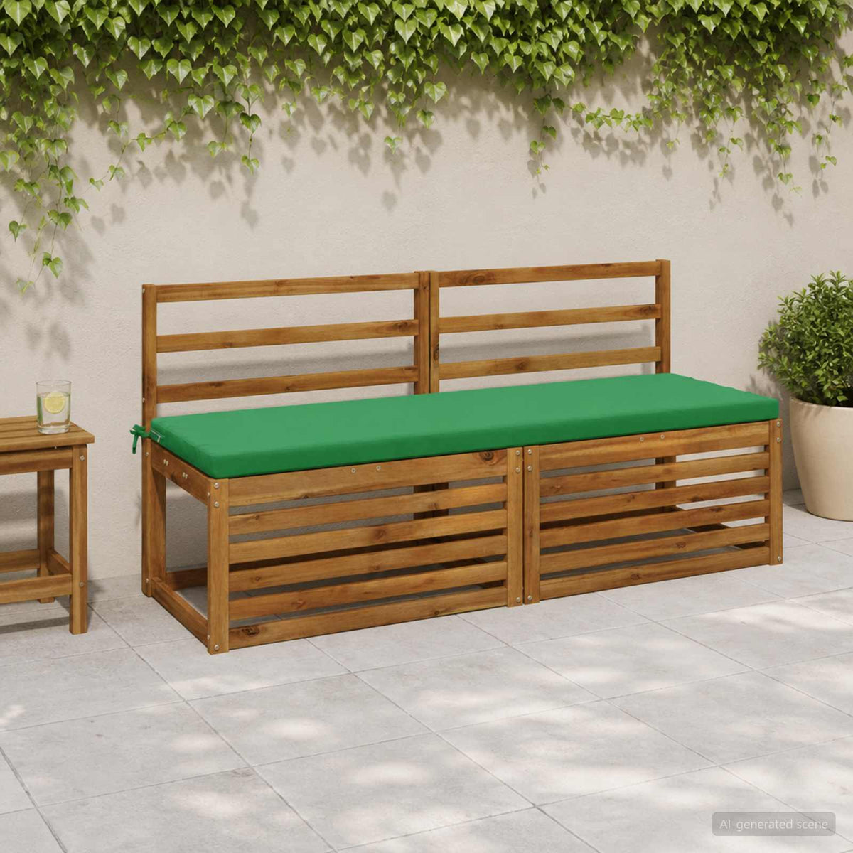 2-Piece Bench Cushions SOEST 2 pcs 100% Polyester Green