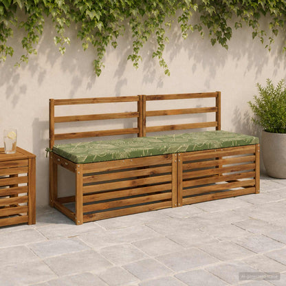 2-Piece Bench Cushions SOEST 2 pcs 100% Polyester Leaf Design
