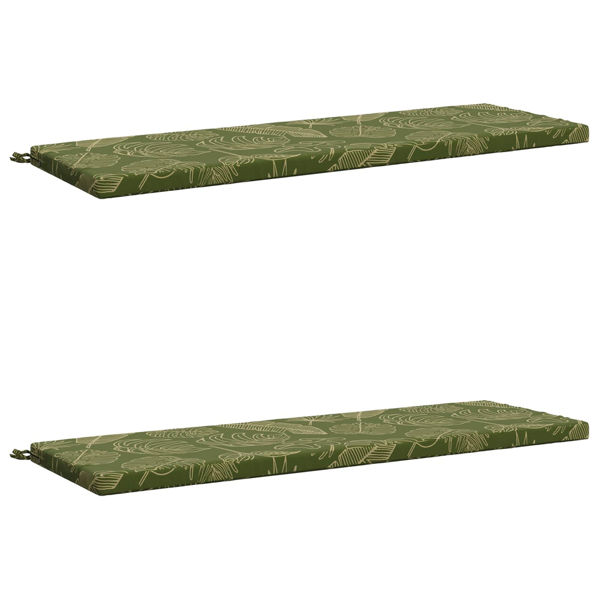 2-Piece Bench Cushions SOEST 2 pcs 100% Polyester Leaf Design