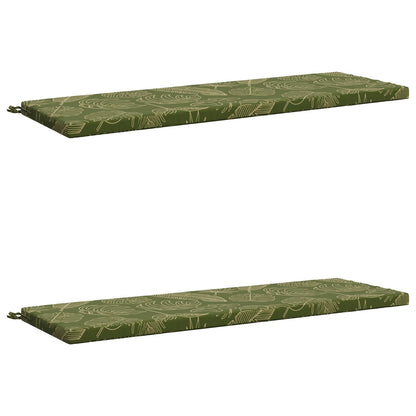 2-Piece Bench Cushions SOEST 2 pcs 100% Polyester Leaf Design