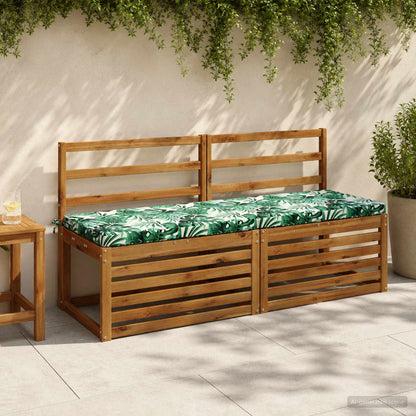 2-Piece Bench Cushions SOEST 2 pcs 100% Polyester Leaf Pattern