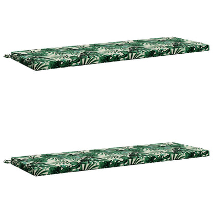 2-Piece Bench Cushions SOEST 2 pcs 100% Polyester Leaf Pattern