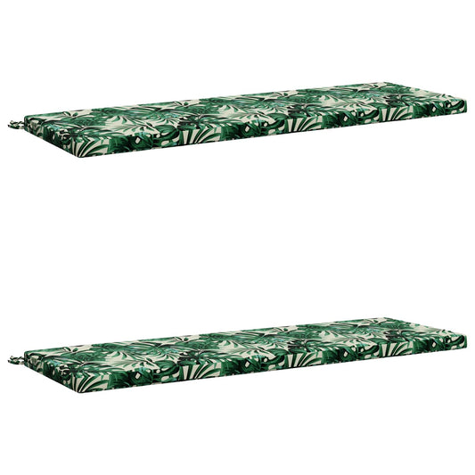 2-Piece Bench Cushions SOEST 2 pcs 100% Polyester Leaf Pattern