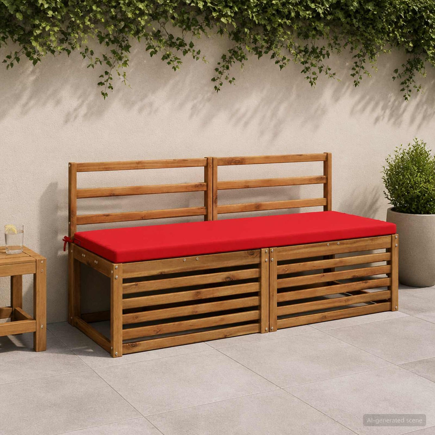 Bench Cushion SOEST 100% Polyester Red 150 x 50 x 5 cm