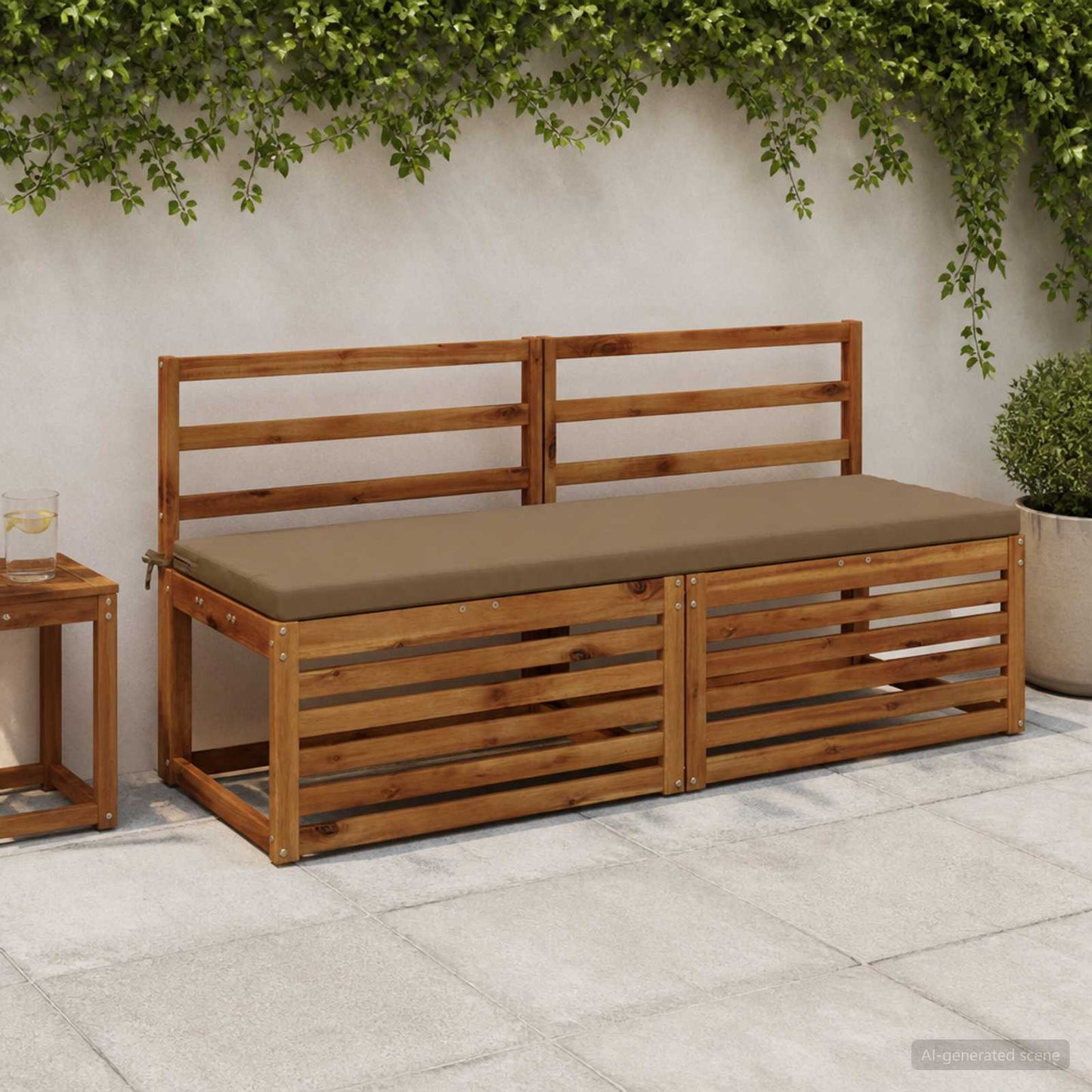 Bench Cushion SOEST 100% Polyester Taupe 140 x 50 x 5 cm