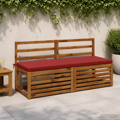 2-Piece Bench Cushions SOEST 2 pcs 100% Polyester Wine Red