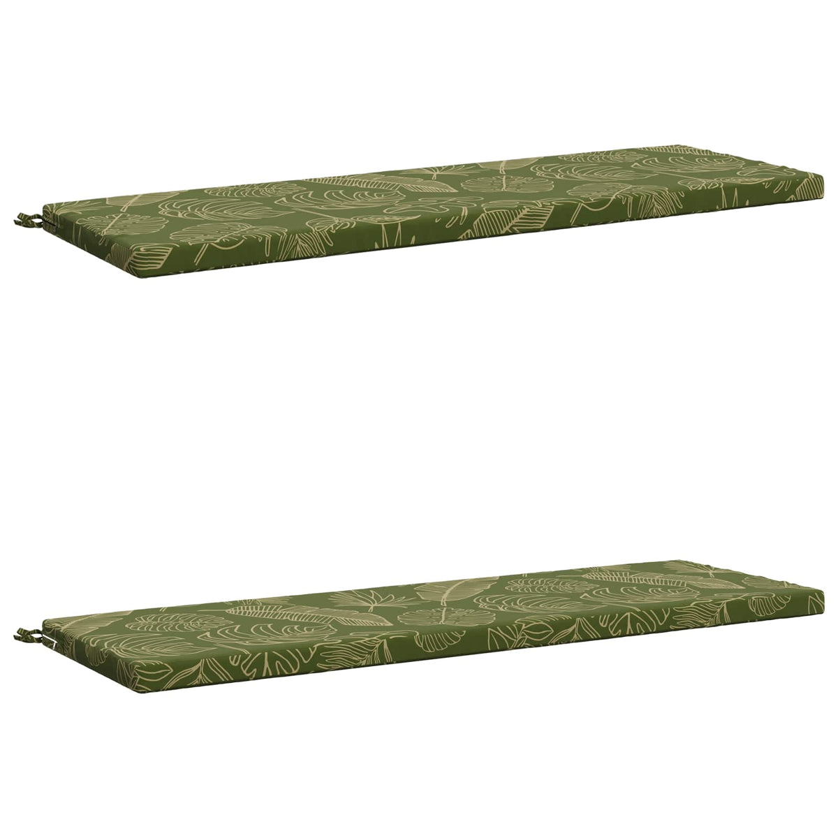 2-Piece Bench Cushions SOEST 2 pcs 100% Polyester Leaf Design