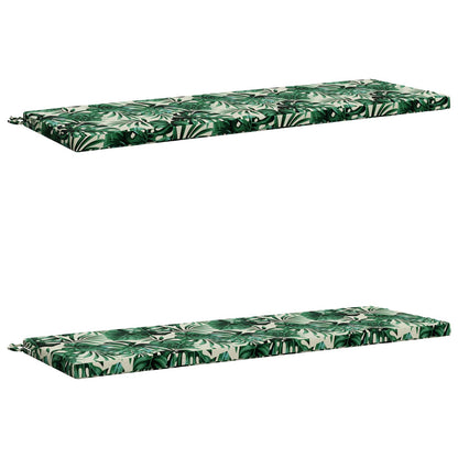 2-Piece Bench Cushions SOEST 2 pcs 100% Polyester Leaf Pattern
