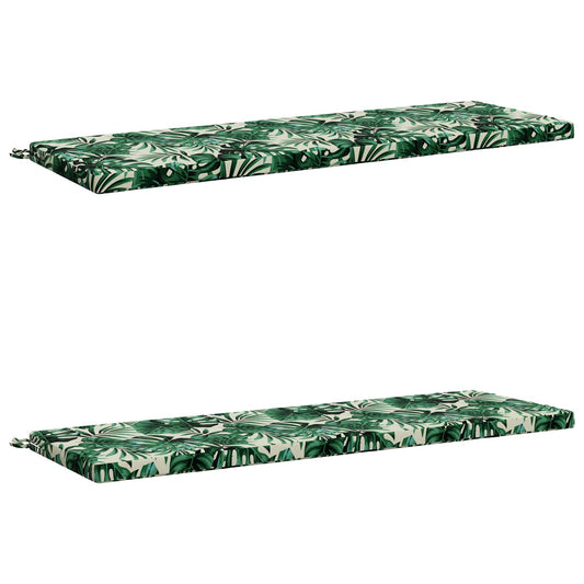 2-Piece Bench Cushions SOEST 2 pcs 100% Polyester Leaf Pattern