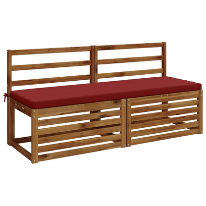 2-Piece Bench Cushions SOEST 2 pcs 100% Polyester Wine Red