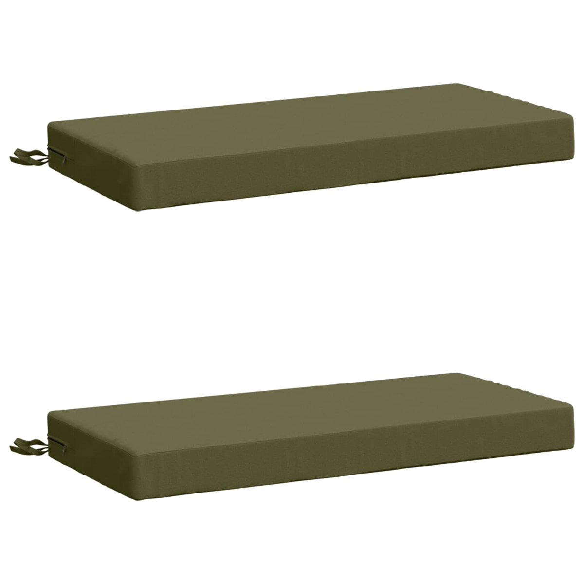 2-Piece Bench Cushions SOEST 2 pcs 100% Polyester Olive Green
