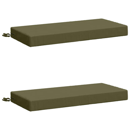 2-Piece Bench Cushions SOEST 2 pcs 100% Polyester Olive Green