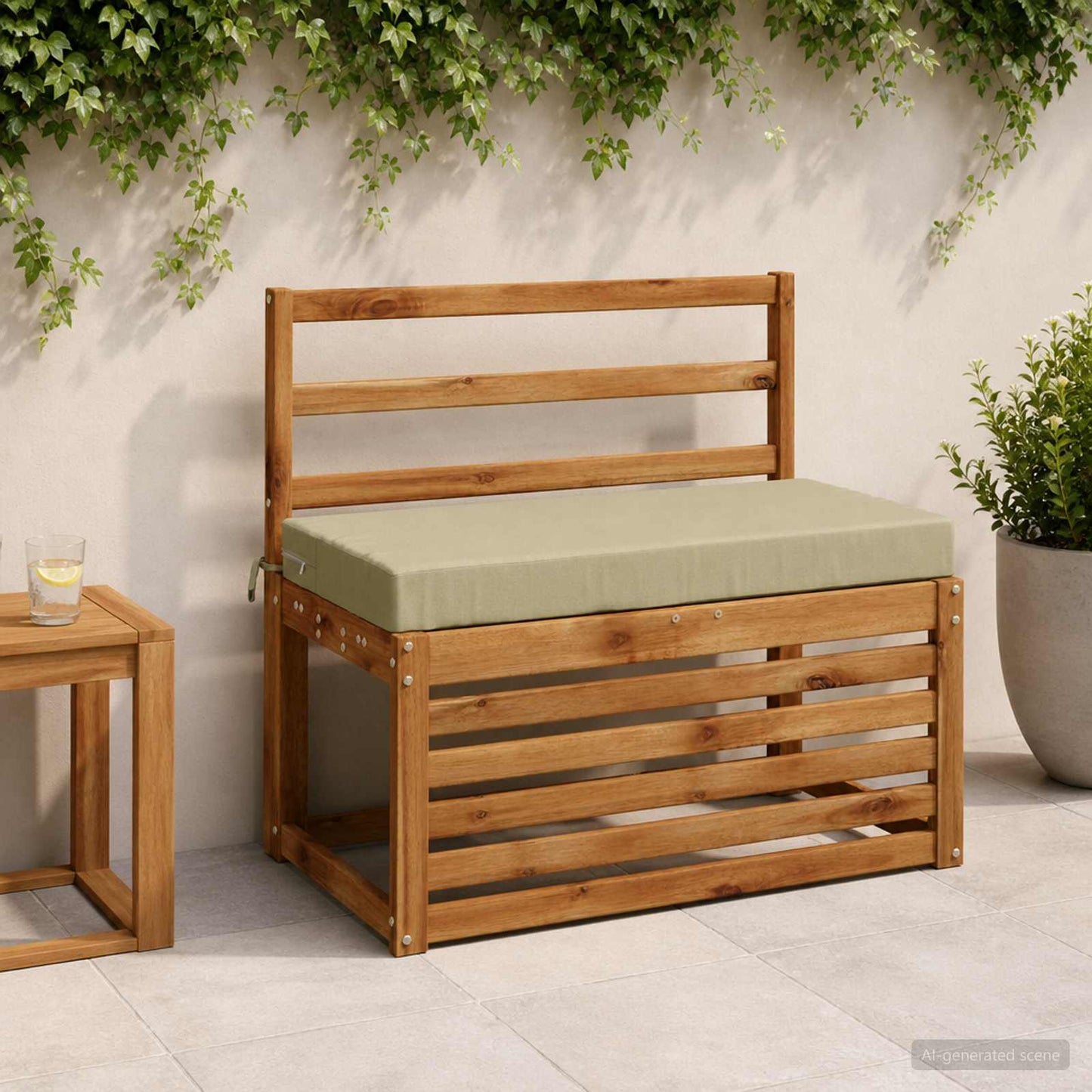 2-Piece Bench Cushions SOEST 2 pcs 100% Polyester Light Green