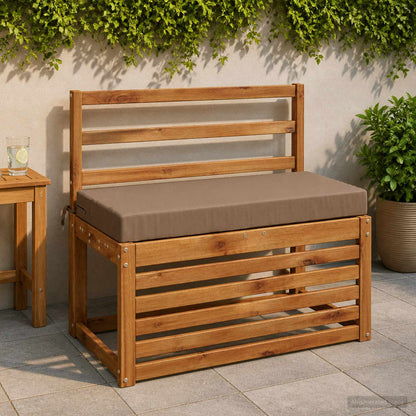 Bench Cushion SOEST 100% Polyester Taupe 80 x 40 x 8 cm