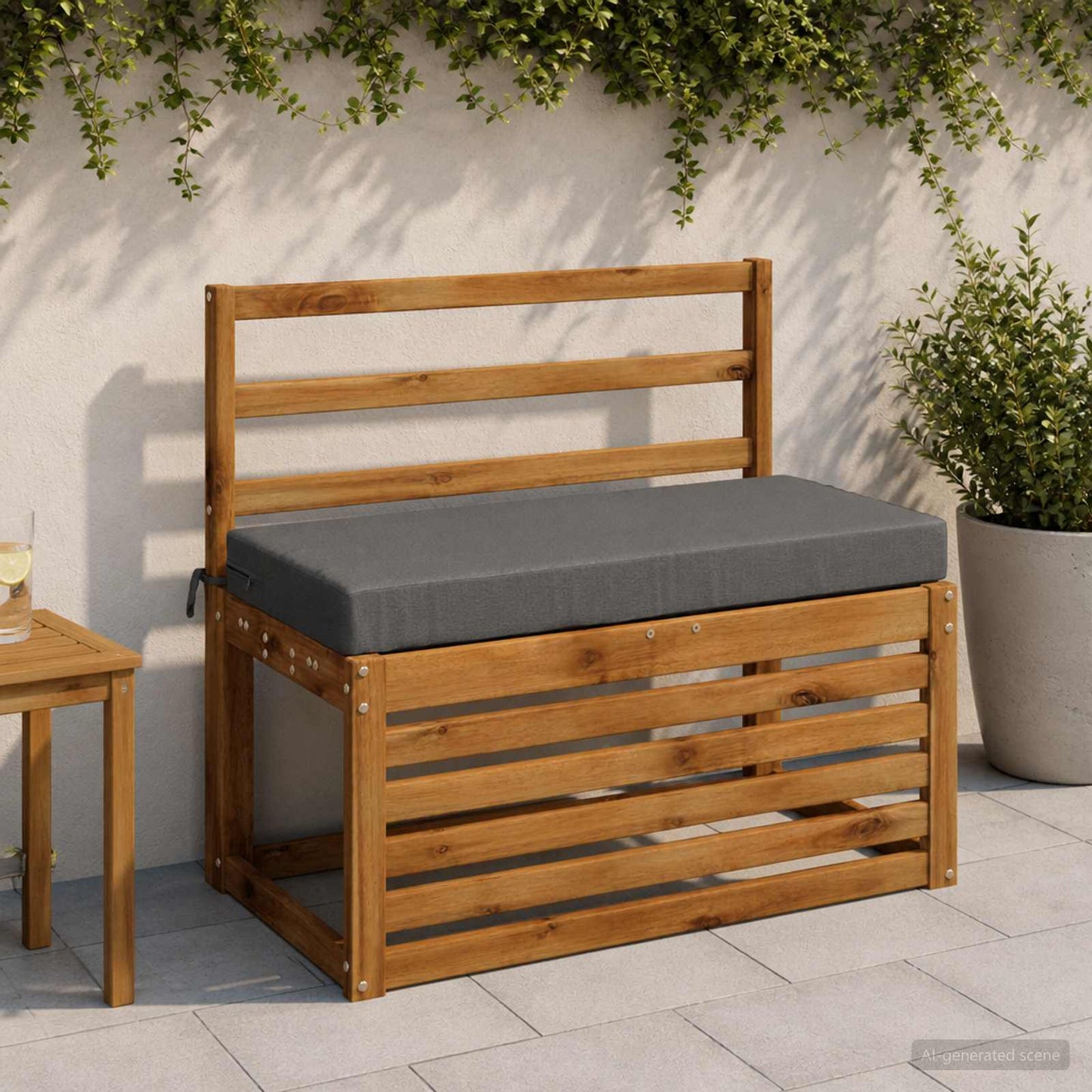 2-Piece Bench Cushions SOEST 2 pcs 100% Polyester Grey