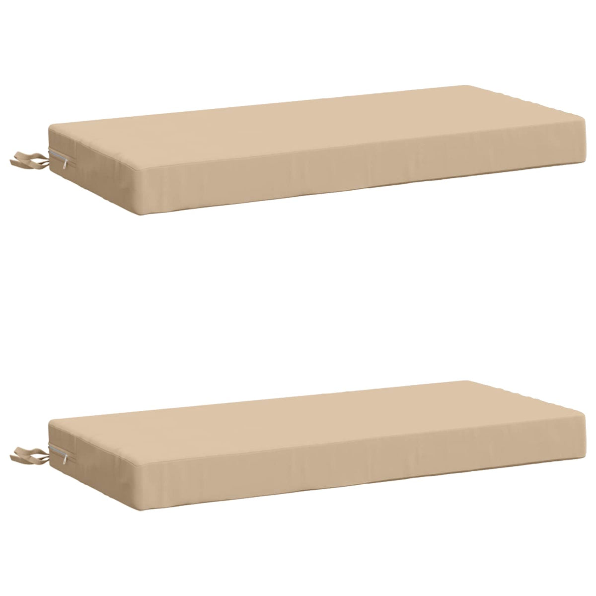 2-Piece Bench Cushions SOEST 2 pcs 100% Polyester Cream