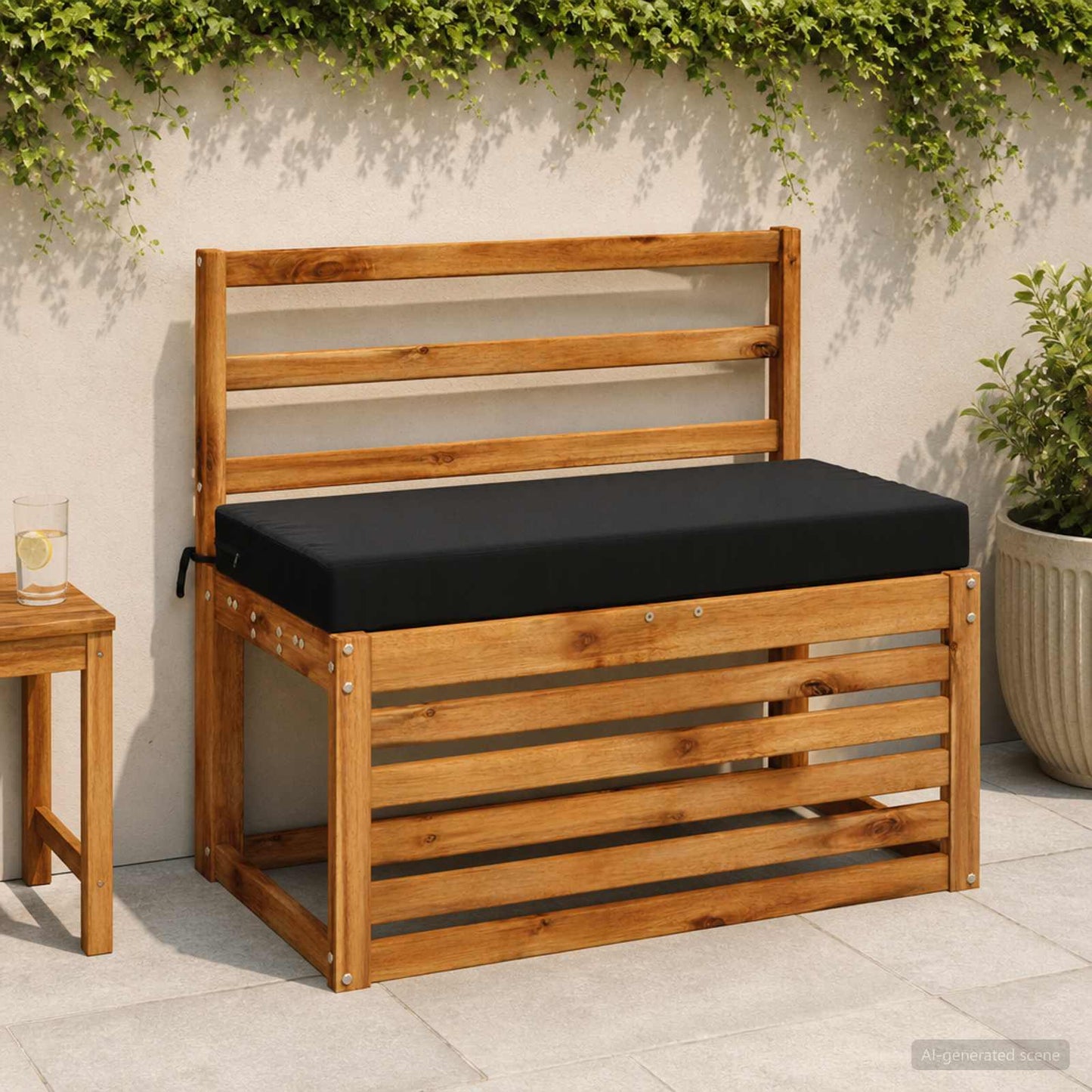 2-Piece Bench Cushions SOEST 2 pcs 100% Polyester Black