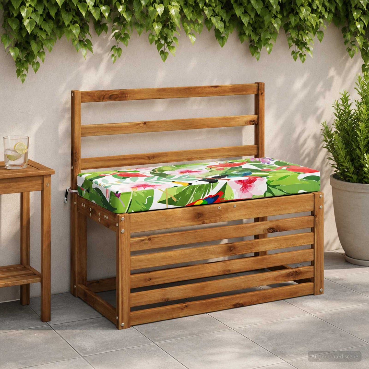 Bench Cushion SOEST 100% Polyester Multicolour 60 x 40 x 8 cm