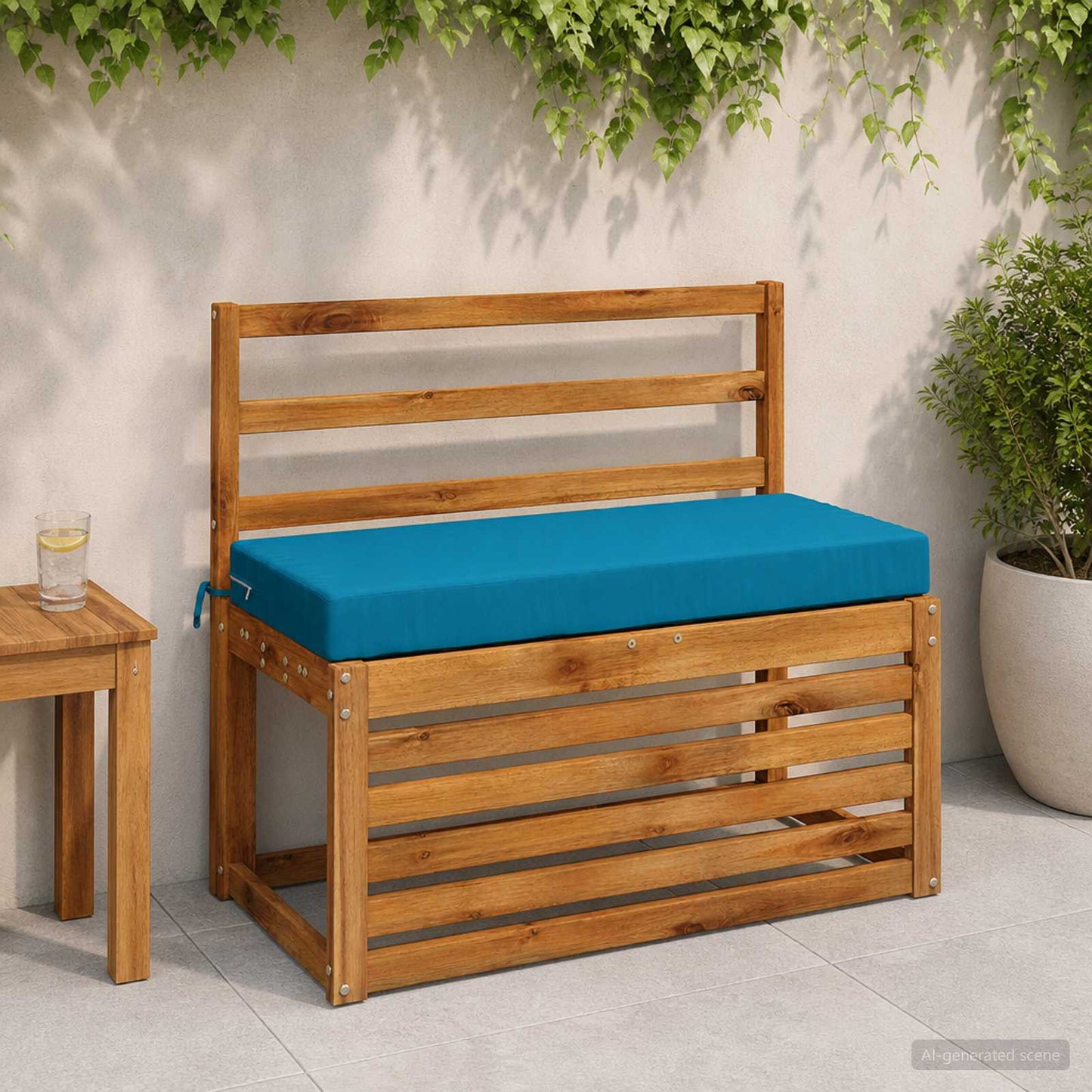 2-Piece Bench Cushions SOEST 2 pcs 100% Polyester Light Blue