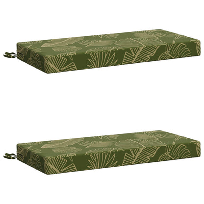2-Piece Bench Cushions SOEST 2 pcs 100% Polyester Leaf Design