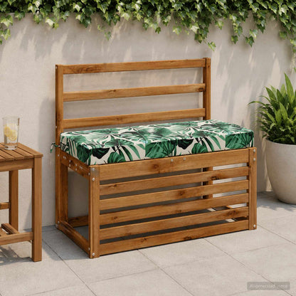 Bench Cushion SOEST 100% Polyester Leaf Pattern 60 x 40 x 8 cm