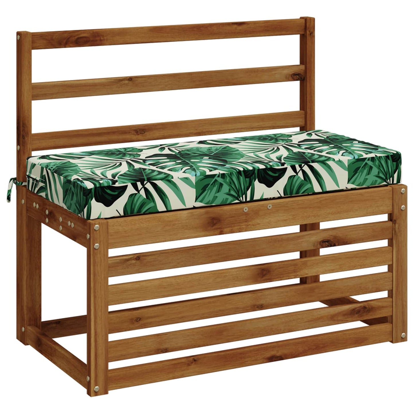 Bench Cushion SOEST 100% Polyester Leaf Pattern 60 x 40 x 8 cm