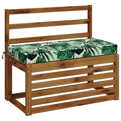 Bench Cushion SOEST 100% Polyester Leaf Pattern 60 x 40 x 8 cm
