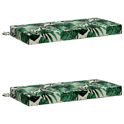 2-Piece Bench Cushions SOEST 2 pcs 100% Polyester Leaf Pattern