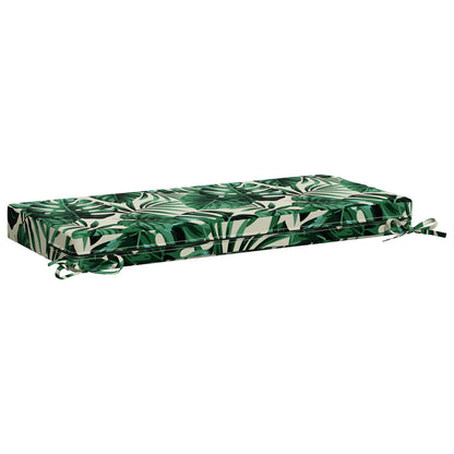 2-Piece Bench Cushions SOEST 2 pcs 100% Polyester Leaf Pattern