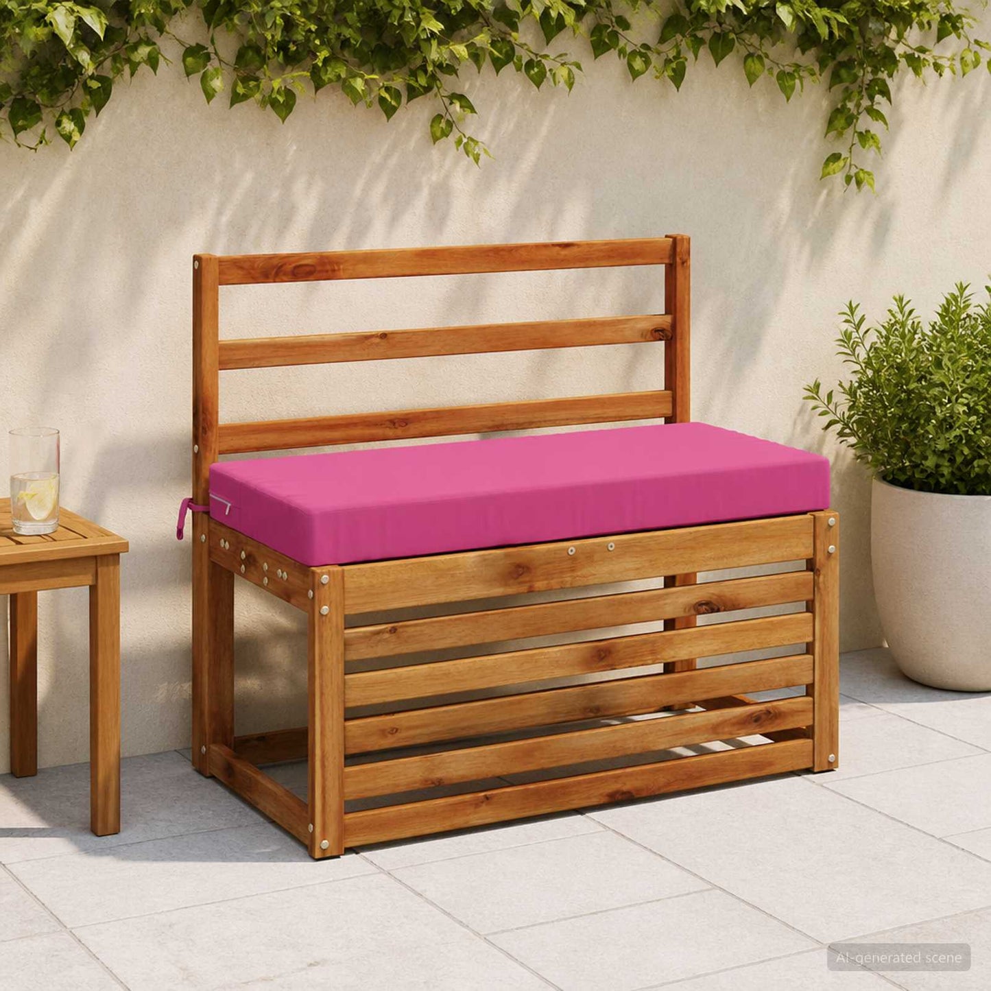 Bench Cushion SOEST 100% Polyester Pink 80 x 40 x 8 cm