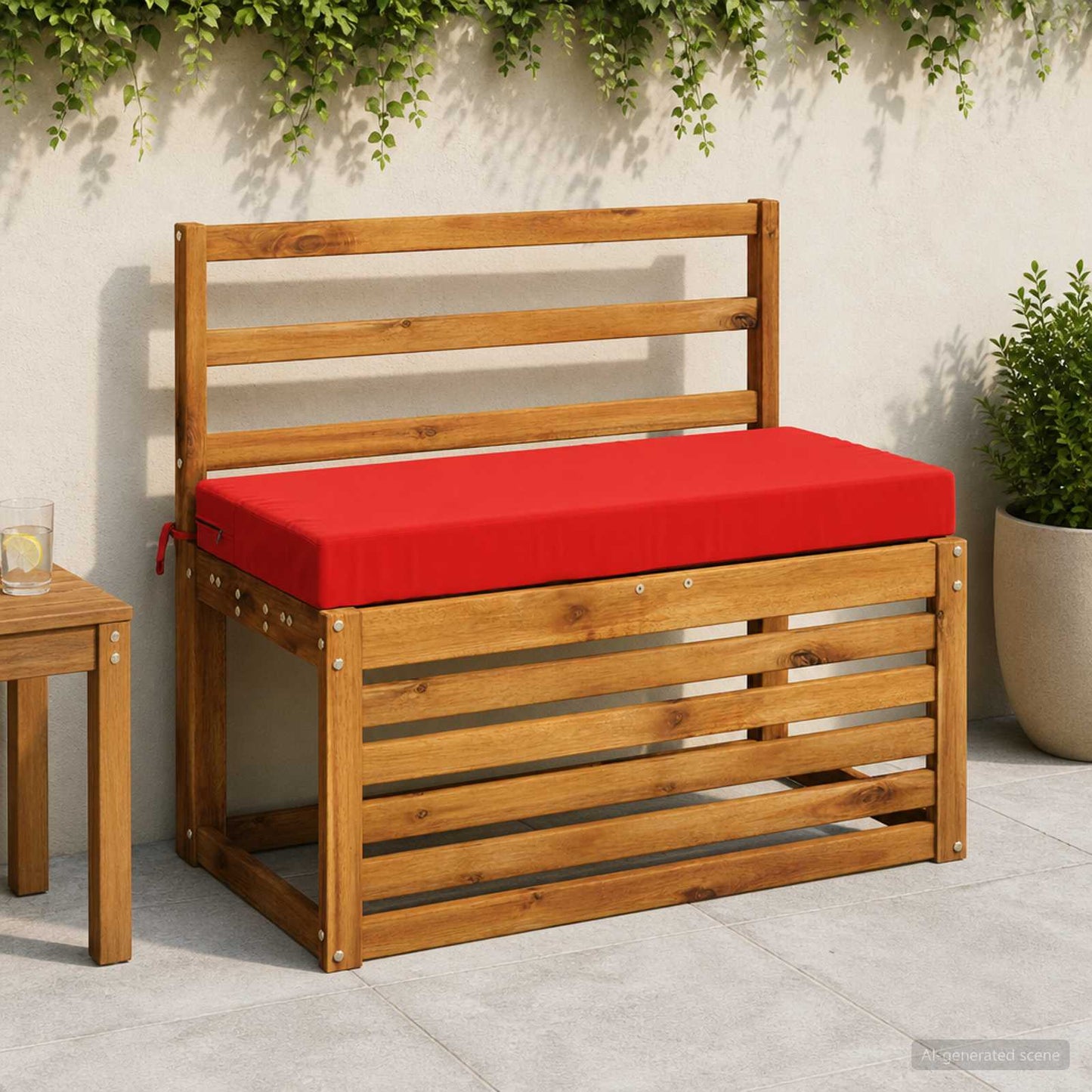 2-Piece Bench Cushions SOEST 2 pcs 100% Polyester Red