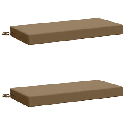 2-Piece Bench Cushions SOEST 2 pcs 100% Polyester Taupe